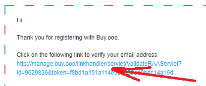 Confirming the email address