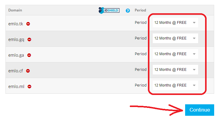 Choosing the registration period